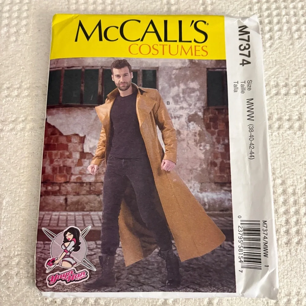 McCalls Cosplay Pattern by YaYa Han, M7374 MWW, for Men’s Costume Coat